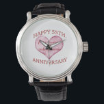 55th. Anniversary Watch<br><div class="desc">A fun 55th. anniversary gift that has a heartfelt saying on the heart to celebrate a milestone anniversary with.</div>