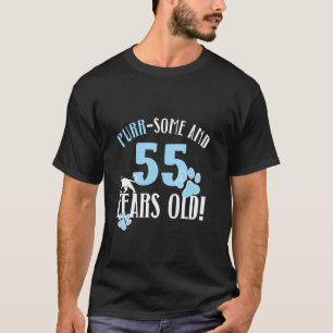 55th Birthday 55 Years Old Cat Mum Cat Lover Birth T-Shirt