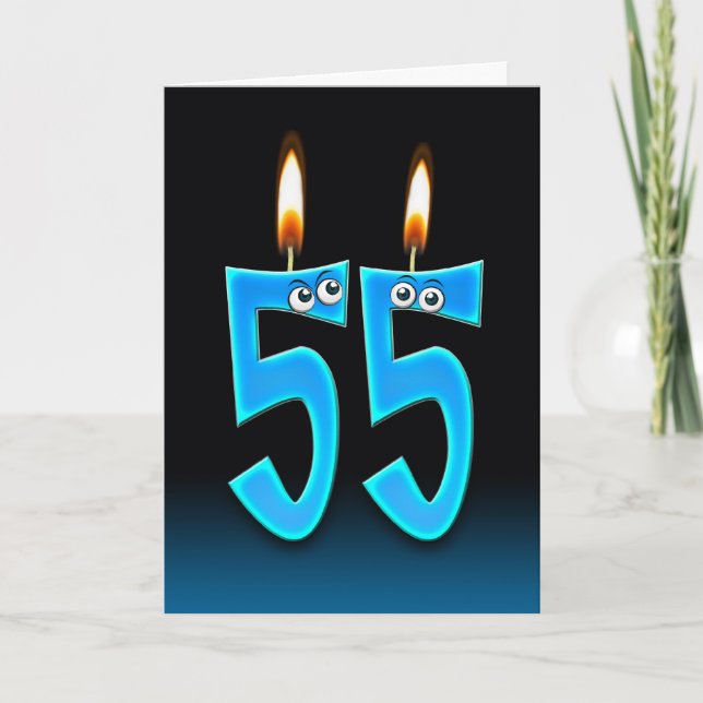 55th Birthday Candles Card (Front)