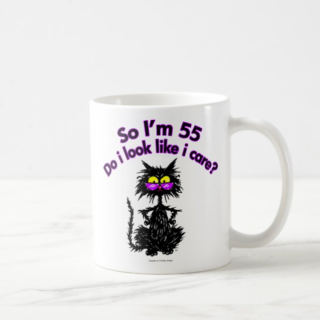 55th Birthday Cat Gifts Coffee Mug (Right)