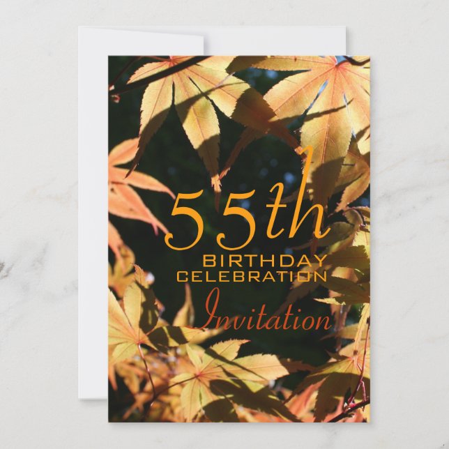 55th Birthday Celebration Autumn Custom Invitation (Front)