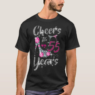 55th Birthday   Cheers To 55 Year Old Wine high he T-Shirt
