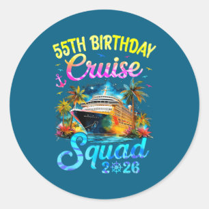 55Th Birthday Cruise Squad 2026 Classic Round Sticker