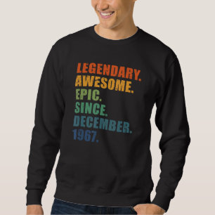 55th Birthday December 1967 Men Women 55 Year Anni Sweatshirt