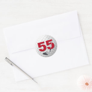 55th Birthday Golf Ball Design Classic Round Sticker