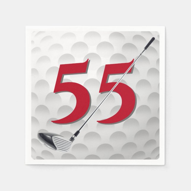 55th Birthday Golf Club Napkins (Front)
