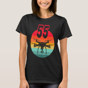 55th Birthday I Retro Remote Control Drones With C T-Shirt