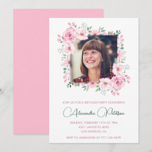 55th birthday invitations Photo Boho Elegant 