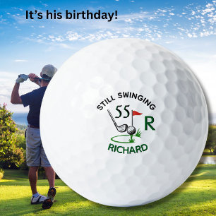 55th Birthday Men's Monogram Name Golf Balls