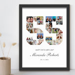 55th Birthday Number 55 Custom Photo Collage Poster<br><div class="desc">Celebrate 55th birthday with this personalised number 55 photo collage poster. This customisable gift is also perfect for wedding anniversary. It's a great way to display precious memories from your wedding and married life. The poster features a collage of photos capturing those special moments, and it can be customised with...</div>