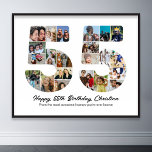 55th Birthday Number 55 Photo Collage Anniversary Poster<br><div class="desc">Mark fifty five years of wonderful memories and adventures with this captivating 55th Birthday Number Photo Collage. This customisable template is the perfect blend of creativity and sentiment, allowing you to create a truly memorable gift for your loved one's special day. Capture the essence of ten incredible years in a...</div>