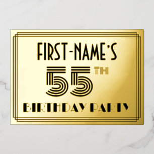 55th Birthday Party — Art Deco Style “55” & Name