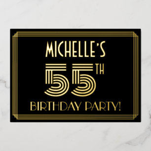 55th Birthday Party — Art Deco Style “55” + Name