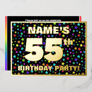 55th Birthday Party — Fun, Colourful Stars Pattern