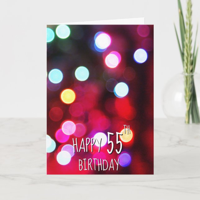 55th Birthday Party Lights Card (Front)