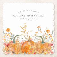 55th Birthday Party Pumpkin Wildflower Custom