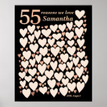 55th Birthday Reasons We Love You Guest Book<br><div class="desc">A wonderful 55th birthday gift poster. This fabulous '55 reasons we love you' design contains 55 hearts for you to fill with 55 short messages of love. Perfect for a special 55th birthday gift from the family - it makes a wonderful gift for daughters, sisters and best friends in particular....</div>