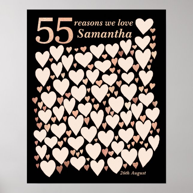 55th Birthday Reasons We Love You Guest Book (Front)