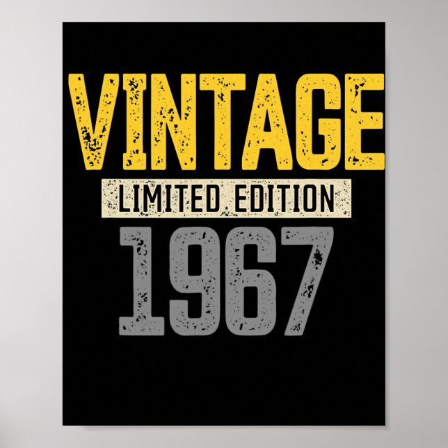 55th Birthday s Men Women Vintage 1967 55th Poster (Front)