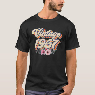 55Th Birthday S Women Vintage 1967 Floral 55 Years T-Shirt