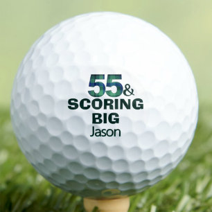 55th Birthday Scoring Big Custom Cool Gift Golf Balls