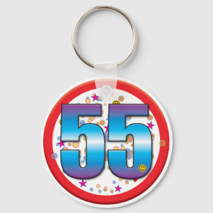 55th Birthday v2 Key Ring