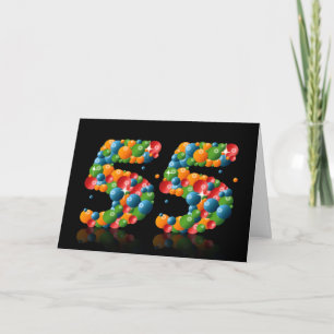 55th birthday with numbers formed from balls card