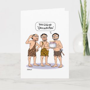 55th "Cake with Fire" Birthday Card