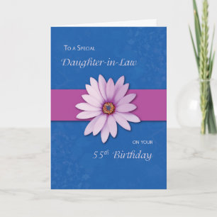 55th Daughter-in-Law Birthday Daisy Pink Purple Card