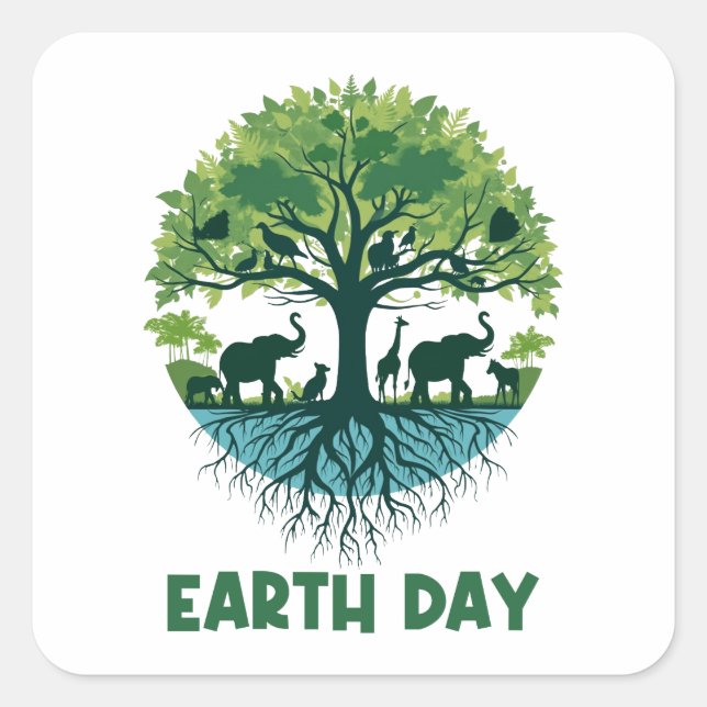 55th Earth Day 2025 April 22 Square Sticker (Front)