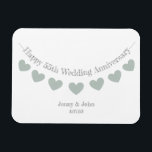 55th Emerald wedding anniversary bunting gift Magnet<br><div class="desc">55th Emerald personalised wedding anniversary gift magnet. This modern & elegant design shows green bunting which reads, "Happy 55th wedding anniversary" & includes space for the name of the happy couple, as well as their marriage date. All of the text shown can be customised & a matching card is also...</div>