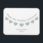 55th Emerald wedding anniversary bunting gift Magnet<br><div class="desc">55th Emerald personalised wedding anniversary gift magnet. This modern & elegant design shows green bunting which reads, "Happy 55th wedding anniversary" & includes space for the name of the happy couple, as well as their marriage date. All of the text shown can be customised & a matching card is also...</div>