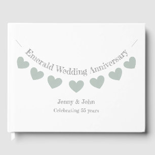 55th Emerald wedding anniversary bunting Guest Book