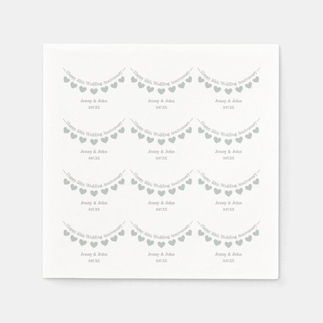 55th Emerald wedding anniversary bunting Napkin (Front)