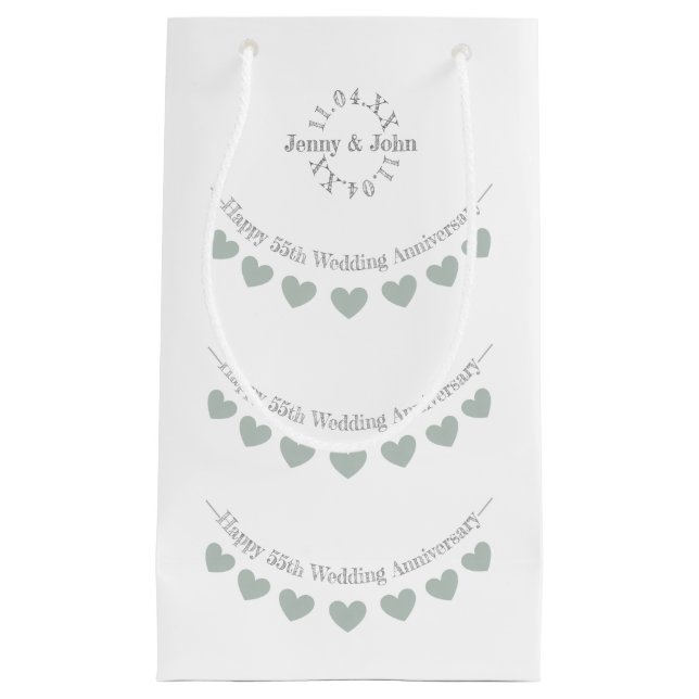 55th Emerald wedding anniversary bunting Small Gift Bag (Front)