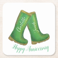 55th emerald wedding anniversary green welly boot
