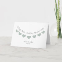 55th Emerald Wedding Anniversary with green hearts