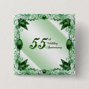 55th Wedding Anniversary Button