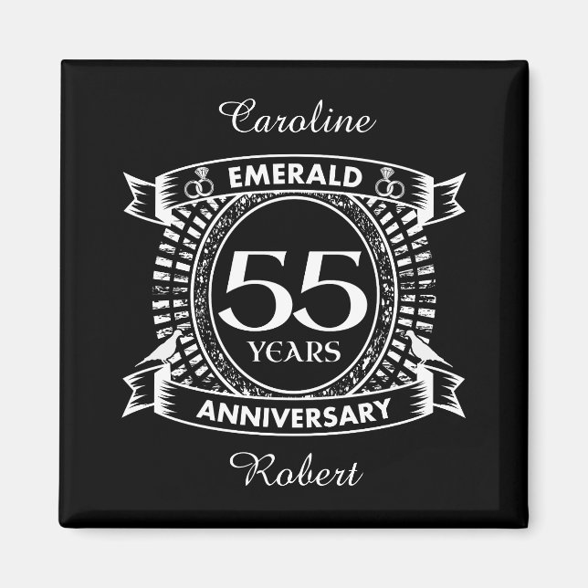 55th wedding anniversary emerald crest magnet (Front)