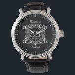 55th wedding anniversary emerald crest watch<br><div class="desc">A romantic design to celebrate your 55th year of marriage. If you would like any help customising this design please contact me, their is an ask this designer button, just below this text. This fifty fifth, 55 years wedding anniversary crest has the text emerald as that is the traditional gift...</div>