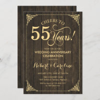 55th Wedding Anniversary - Gold Wood