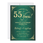 55th Wedding Anniversary - Green Gold Damask