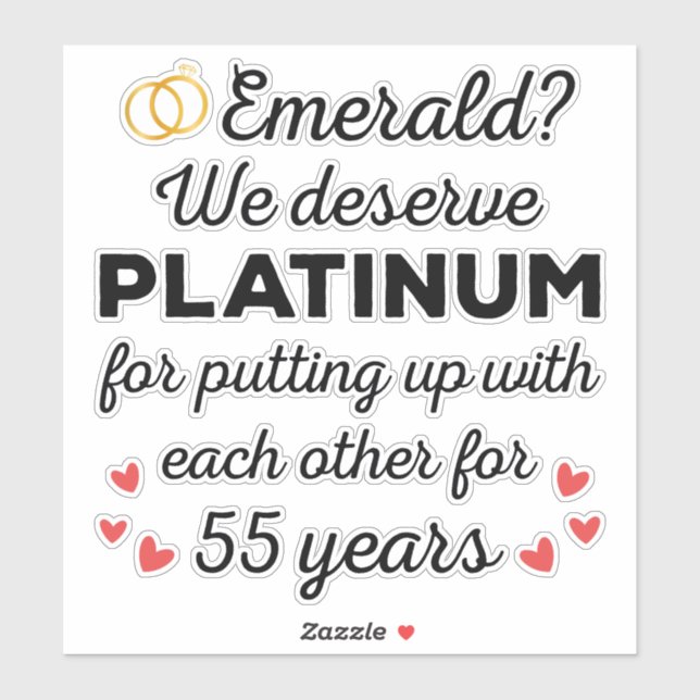 55th Wedding Anniversary I - Emerald Funny Couple (Sheet)