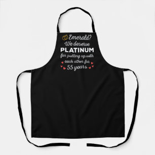 55th Wedding Anniversary I - Emerald Funny Couple Apron