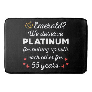 55th Wedding Anniversary I - Emerald Funny Couple Bath Mat
