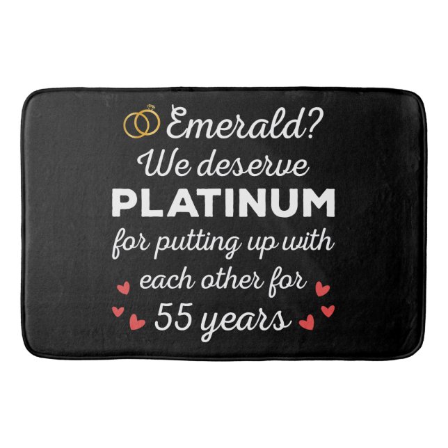 55th Wedding Anniversary I - Emerald Funny Couple Bath Mat (Front)