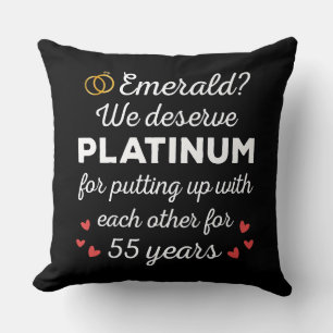 55th Wedding Anniversary I - Emerald Funny Couple Cushion