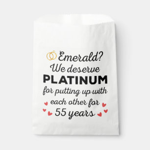 55th Wedding Anniversary I - Emerald Funny Couple Favour Bags