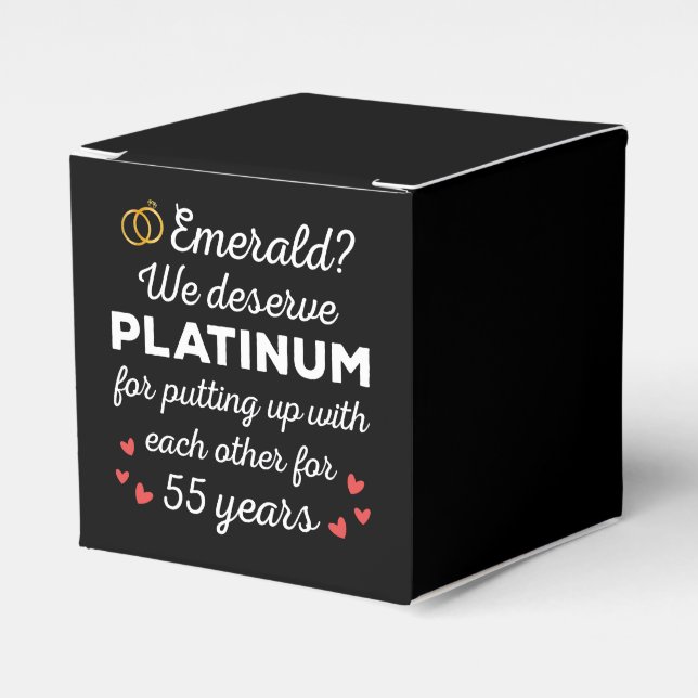 55th Wedding Anniversary I - Emerald Funny Couple Favour Box (Front Side)
