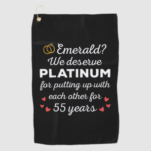 55th Wedding Anniversary I - Emerald Funny Couple Golf Towel